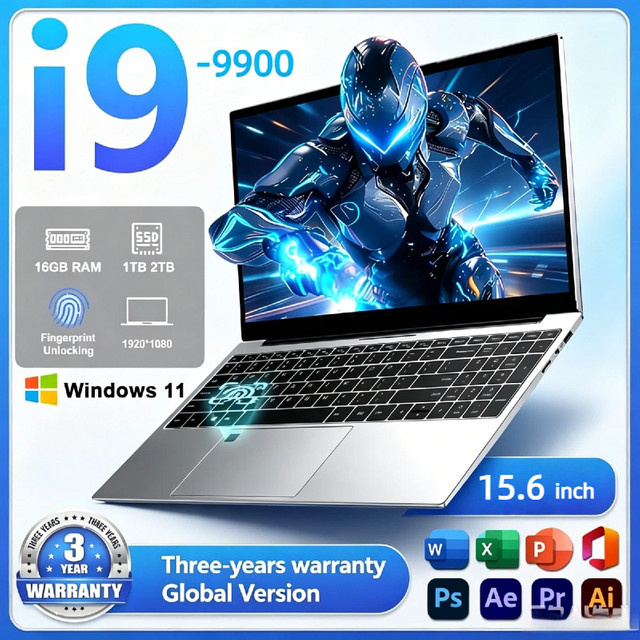 Gaming-Laptop Intel Core i9 mit 15,6 Zoll Display, 32GB RAM, 2TB SSD, Windows 11 Pro, Silber - Bild 1
