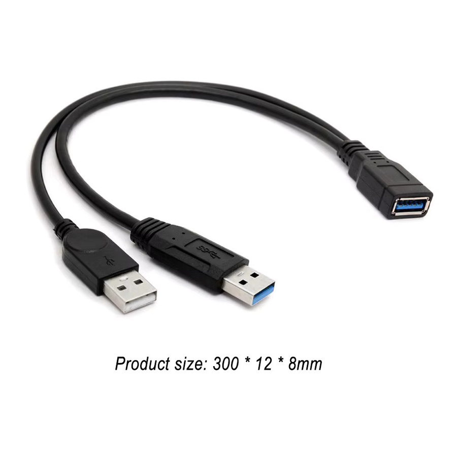 ALLOYSEED USB 3.0 Splitter Verlängerungskabel mit Dual USB Typ A Buchse auf USB Typ A Stecker, Schwarz - Bild 6