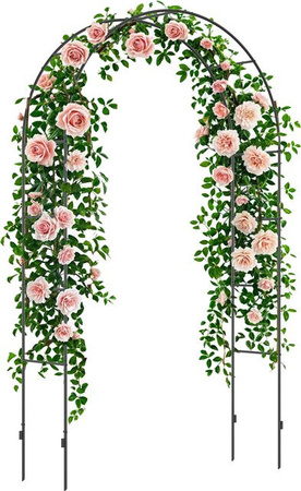 Outsunny Rosenbogen aus Metall mit Spitze Struktur in Schwarz, B/T/H: 140 x 40 x 240 cm