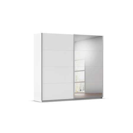 RAUCH ORANGE Quadra Schwebetürenschrank mit Spiegelelementen, Korpus Weiß, B/T/H: 226 x 62 x 210 cm