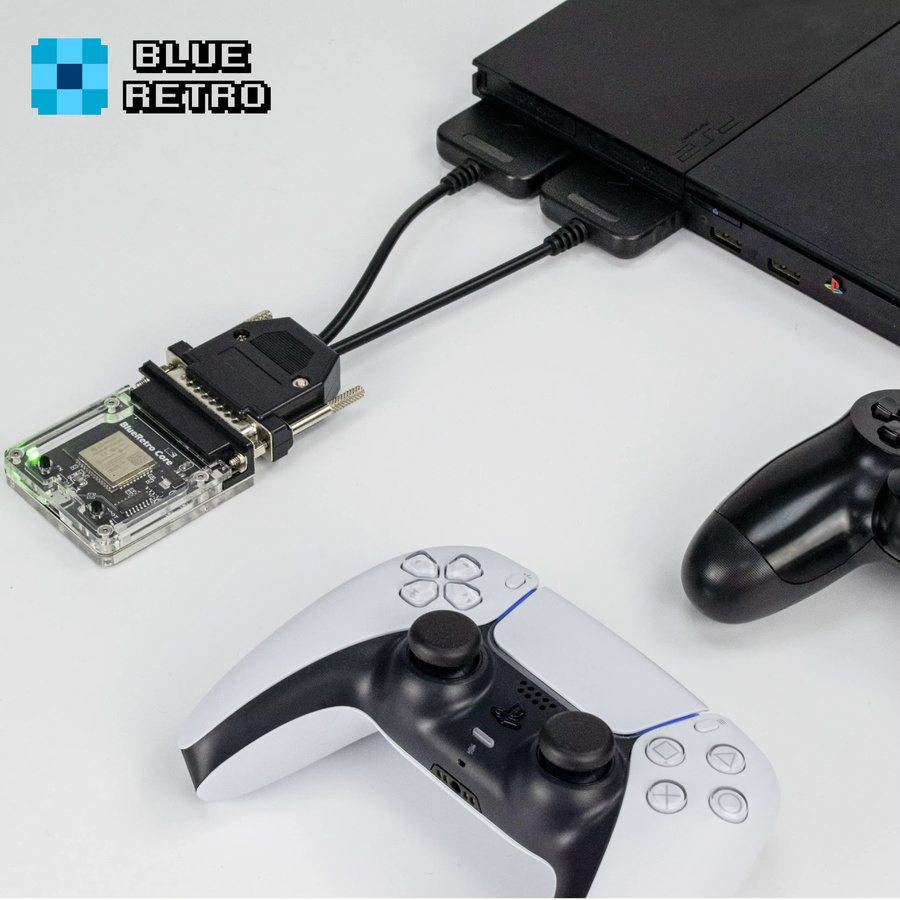 BlueRetro Bluetooth Controller Konverter Adapter für PS1 und PS2 Retro Konsolen in Blau - Bild 2