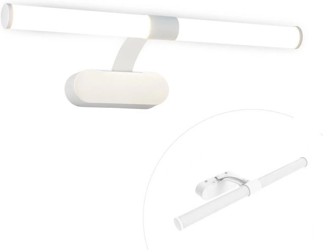 NETTLIFE Wandleuchte aus Metall und Kunststoff in Weiß mit LED-Beleuchtung und IP44 Schutzart für Badezimmer, Flur, Wohnzimmer und Küche - Bild 1