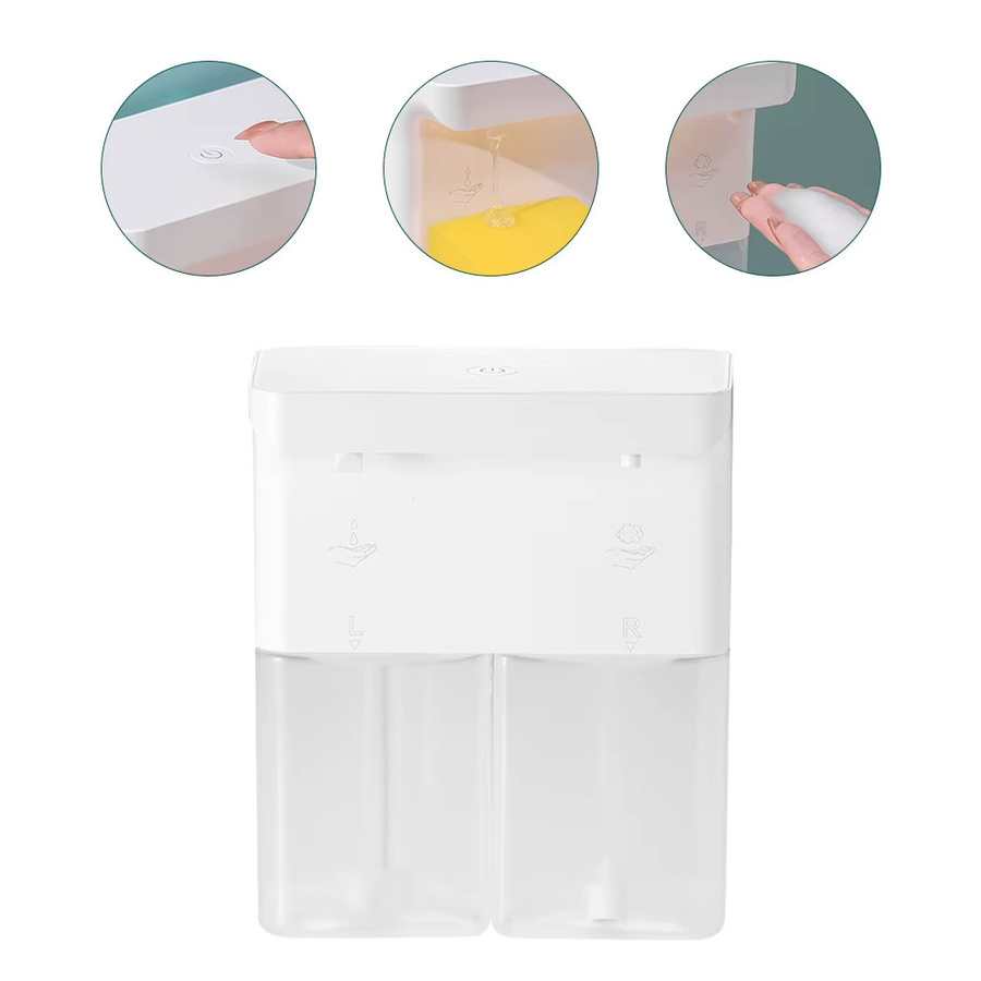 Alloet Automatischer Seifenspender mit Sensor, Weiß, 300 ml, Wandmontage, USB-Aufladung, 3-stufige Einstellung für Flüssigschaum - Bild 2