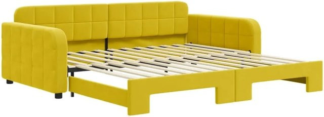 vidaXL Tagesbett ausziehbar in Gelb mit Samtbezug B/T/H: 223 x 110 x 71 cm - Bild 1