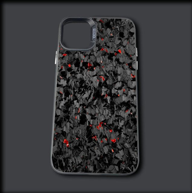 Stoßfeste Handyhülle mit Carbonfaser-Muster für Apple iPhone 11 bis 16 Pro Max in Grau Matt - Bild 1