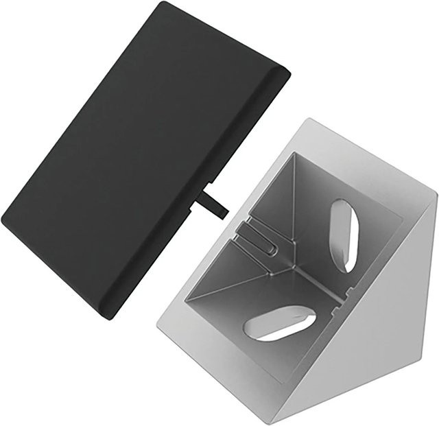 Fath Eckwinkel Item System Nut 8 mit Abdeckkappe, Farbe: Silber, B/T/H: 40 x 38,8 x 38,8 mm - Bild 1