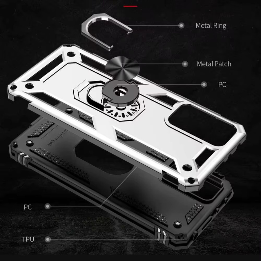 Xiaomi Handyhülle mit Ringhalter und verstärkten Ecken für Redmi Note 11, 10 Pro, 12S, 11S und 10S in Gold - Bild 6