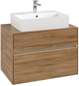 V&B Waschtischunterschrank Collaro mit Waschtisch und LED-Beleuchtung B/T/H: 80 x 54,8 x 50 cm - Bild 1