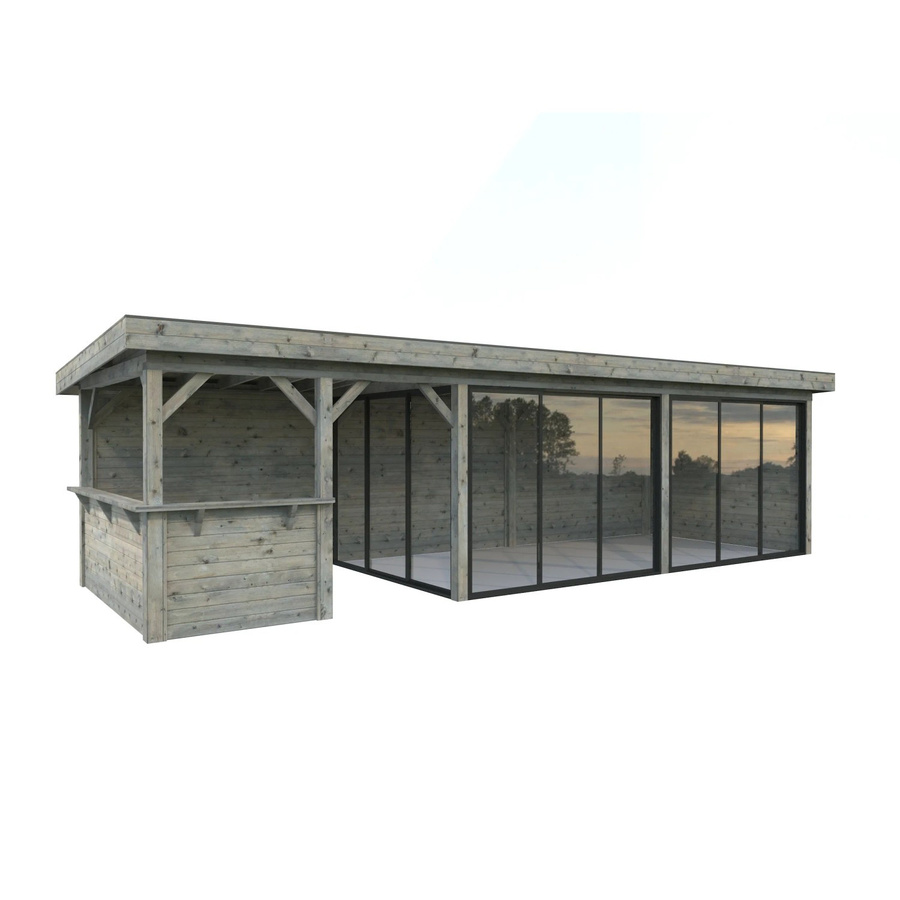 Palmako Pavillon Lenna Set 419 Slide Grau aus tauchgrundiertem Fichtenholz B/T: 876 x 300 cm FSC-zertifiziert - Bild 2
