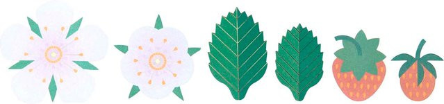 Rico Design Paper Poetry Papierdekoration mit Blüten und Erdbeeren, 60 Stück - Bild 1