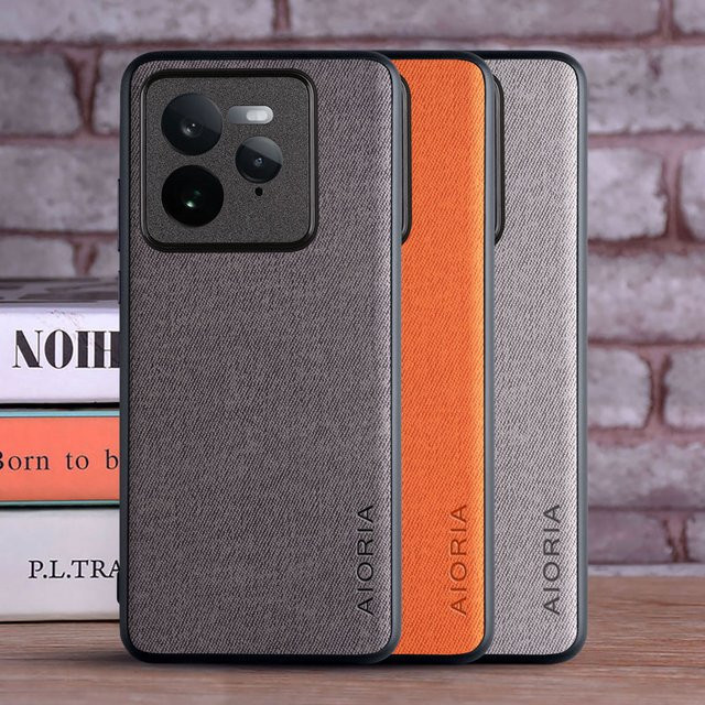 Textil-Lederhülle für Realme GT 7 Pro 15X 5G in Rot - Bild 1