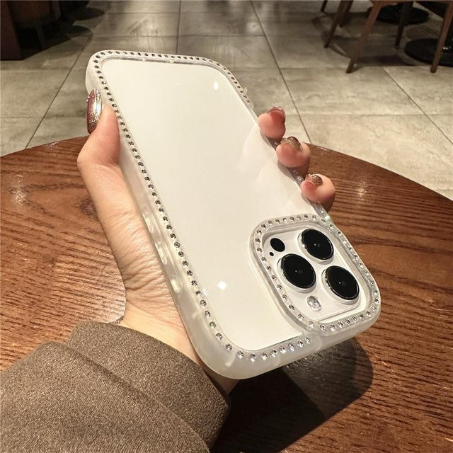 Transparente Hybrid-Acryl-Schutzhülle mit Strasssteinen für dein Apple iPhone 13 Pro - Bild 1