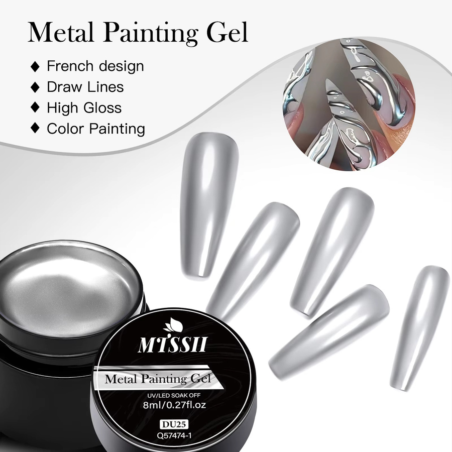 Mtssii Gel Nagellack Set, Metallic, Gold Silber - Bild 2