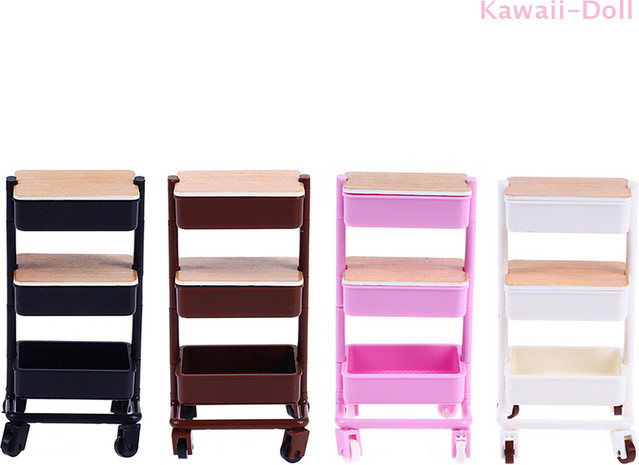 DIAPER&CORED Miniatur Trolley Esszimmer Warenkorb, Möbel mit Rädern, 1-teiliges Set - Bild 1