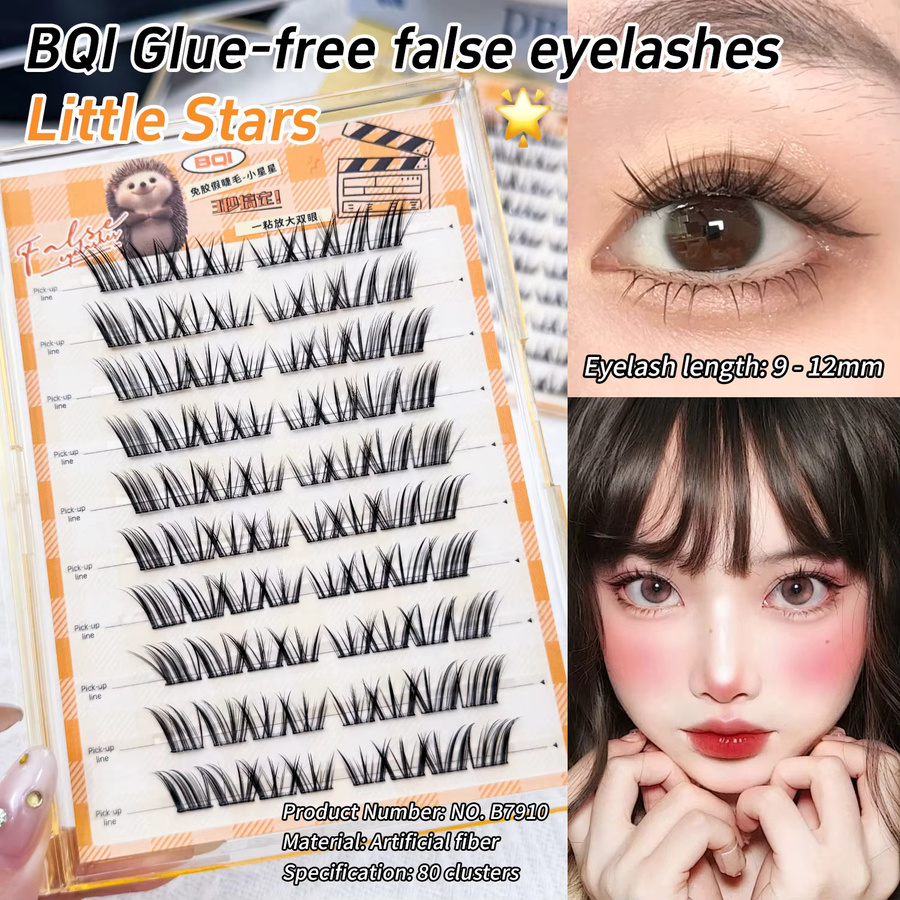 BQI Künstliche Wimpern, Blumenform, Hellgrau, Natürlich - Bild 3