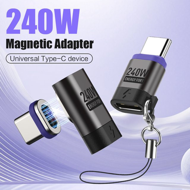 PD 240 W USB C auf Typ C Magnetadapter mit 480 Mbit/s Datenübertragung und Schnellladefunktion für MacBook Air, MacBook Pro und Steam Deck - Bild 1