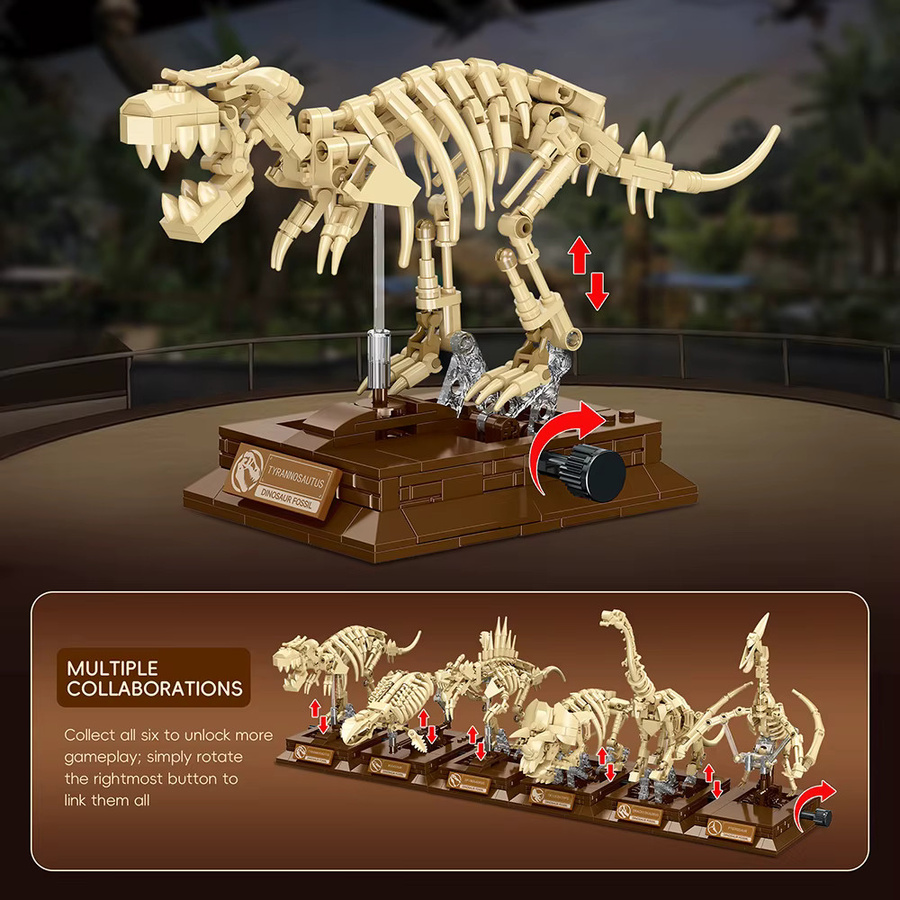 Doubuilt T-Rex Dinosaurier-Fossil-Skelett, Baukasten-Set, DIY-Montagemodell - Bild 2