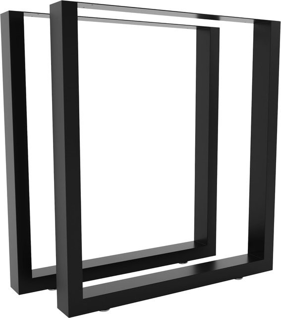 CLP 2er Set Tischbeine Velden aus Metall in Schwarz Matt für Couchtisch oder Beistelltisch, Höhe: 43 cm - Bild 1