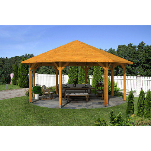 SKANHOLZ Pavillon Nice 4 mit Zeltdach aus Leimholz Fichte in Eiche hell, B/T/H: 630 x 630 x 365 cm - Bild 2