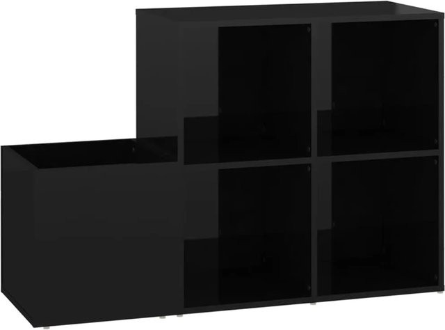 vidaXL Flur-Schuhschrank in Schwarz Hochglanz aus Holzwerkstoff, B/T/H: 105 x 35,5 x 70 cm - Bild 1