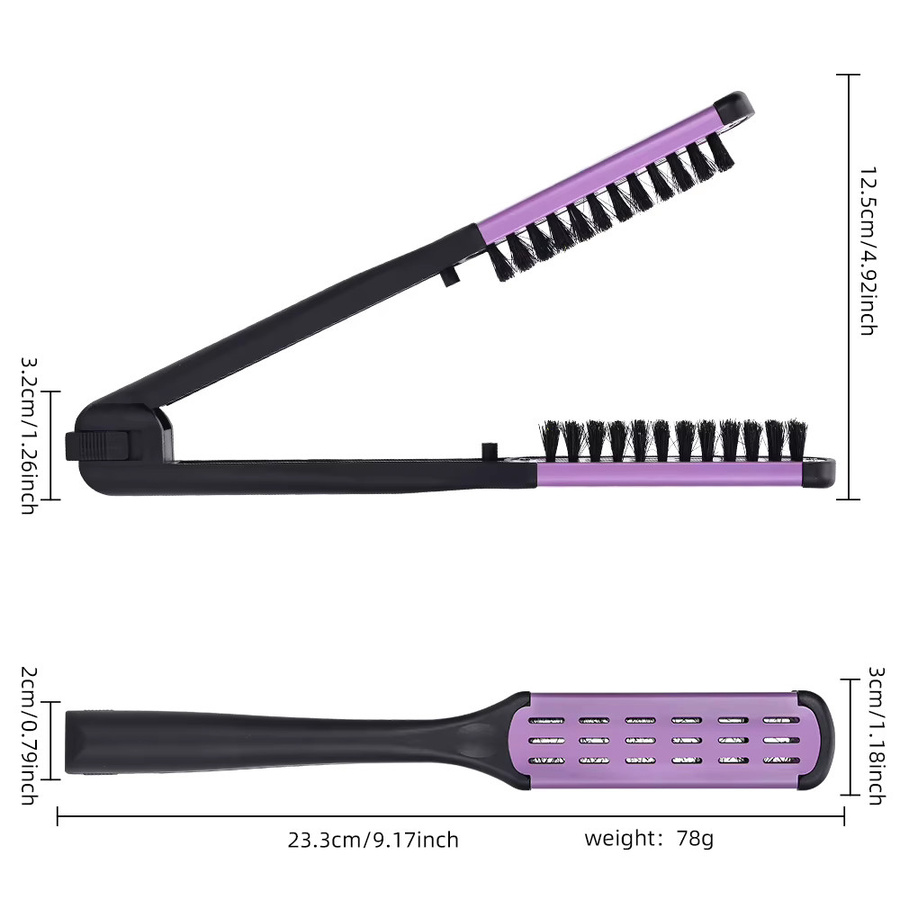 V-förmiger Haarglättungskamm, antistatisches Styling-Werkzeug, Unisex - Bild 6