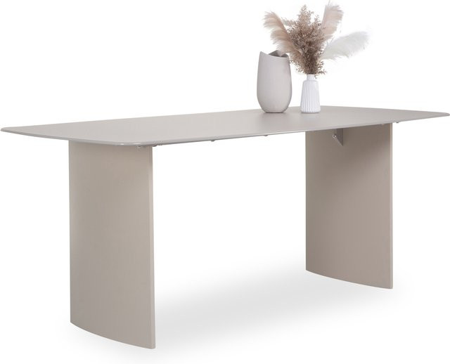 Esstisch HARPER PAIMPOL in Beige mit Glasplatte, modern und rechteckig, B/T/H: 180 x 90 x 76 cm - Bild 1