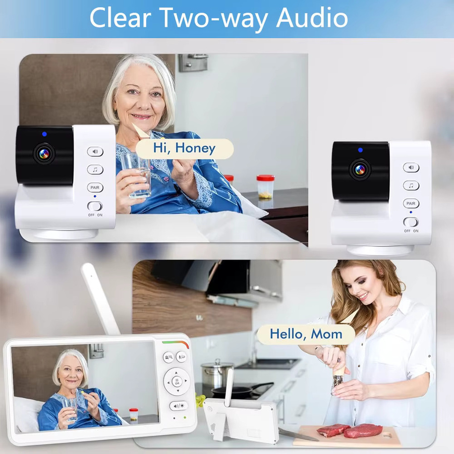 Aegiscam Babyphone-Kamera-Set mit 7-Zoll-LCD-Display in Weiß, inklusive Nachtsicht, Temperaturüberwachung, Zwei-Wege-Audio und VOX-Modus - Bild 2