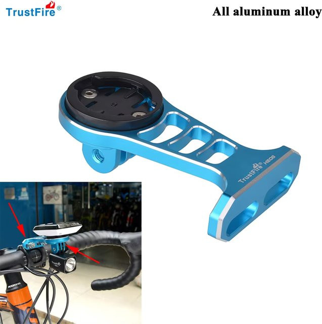 Trustfire HE06 Fahrradcomputer-Halterung aus Aluminiumlegierung in Schwarz für Garmin, Bryton und Cateye - Bild 1