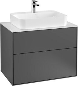 Villeroy & Boch Waschtischunterschrank Finion Wandhängend Anthrazit Matt B: 80 cm, T: 50,1 cm, H: 50,1 cm - Bild 1
