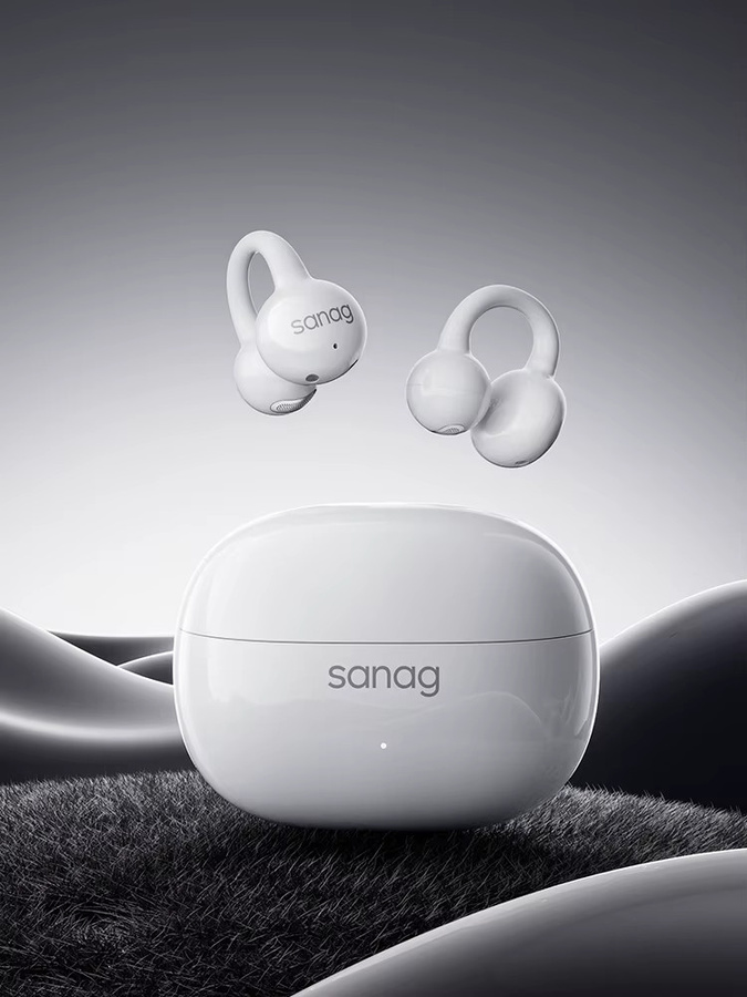 Sanag Z60S Bluetooth Ohrclip Kopfhörer mit HiFi-Sound und Open-Ear-Design in Weiß oder Violett - Bild 3
