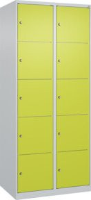 C+P Schließfachschrank Classic PLUS mit 2 Abteilen in Viridingrün, Stahlkonstruktion mit Schloss und Soft-Close-Türen, B/T/H: 80 x 50 x 185 cm - Bild 1