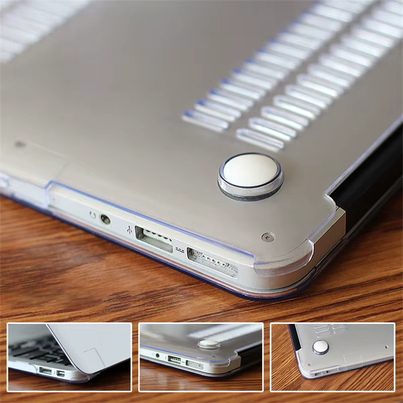 EGYAL Kristall-Hartschalen-Laptop-Hülle für MacBook Pro 16 Zoll und MacBook Air 13 M5, transparent oder grau - Bild 1