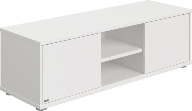 Lowboard PAIDI KIRA Modern Weiß mit Kabeldurchlass und Medienfächern B: 127,0 cm, H: 41,0 cm, T: 41,0 cm - Bild 1