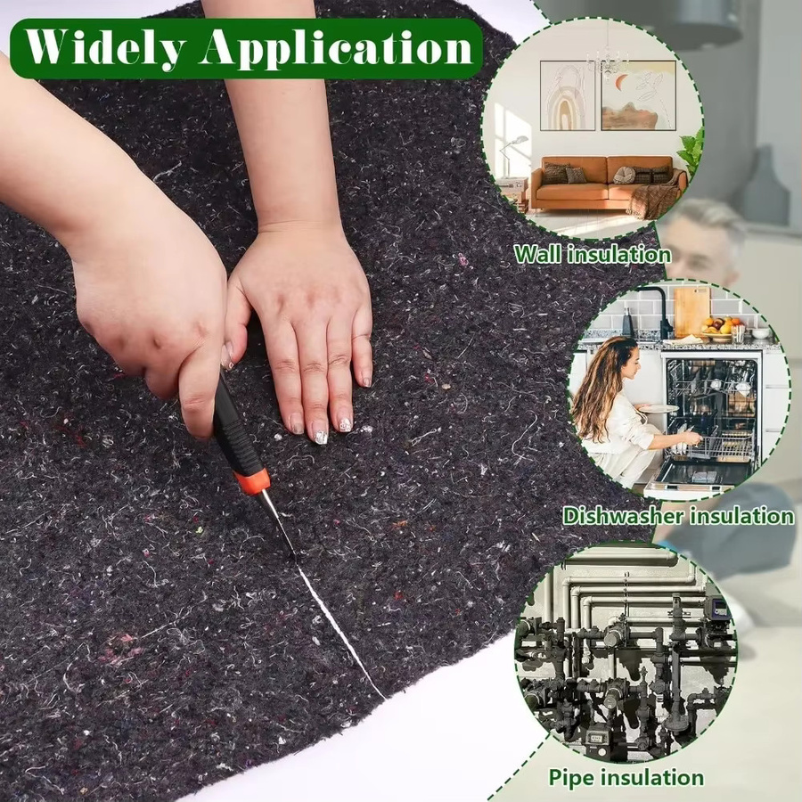 Vibratite Schallschutz-Baumwolle aus Filz in Grau zur Geräuschreduzierung und Wärmeregelung für Zuhause und Büro - Bild 2