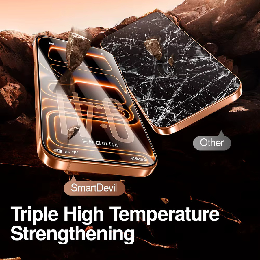 SmartDevil HD-Hartglasfolie mit Sichtschutz für iPhone 17 Pro Max, iPhone 17 Air, iPhone 17 Pro und iPhone 16 Pro, transparent, Anti-Fingerabdruck - Bild 2
