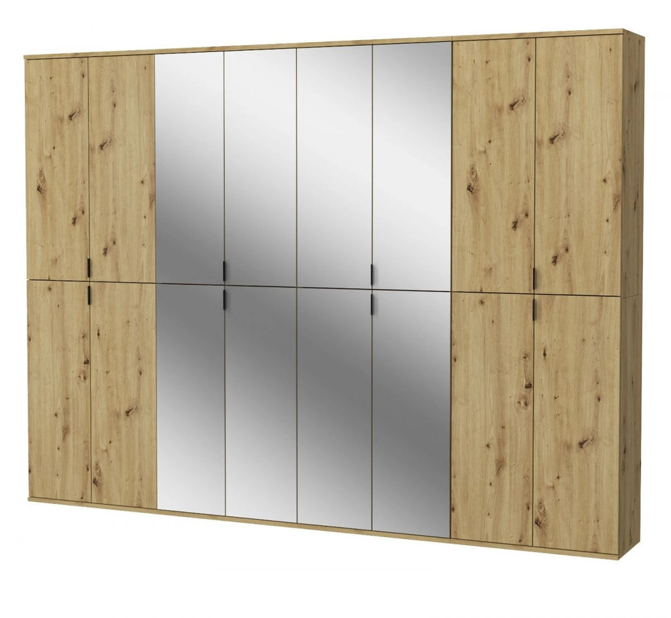 Inn.Furn Kleiderschrank Line-Up in Eiche Artisan mit Spiegel, B/H: 244 x 193 cm - Bild 2