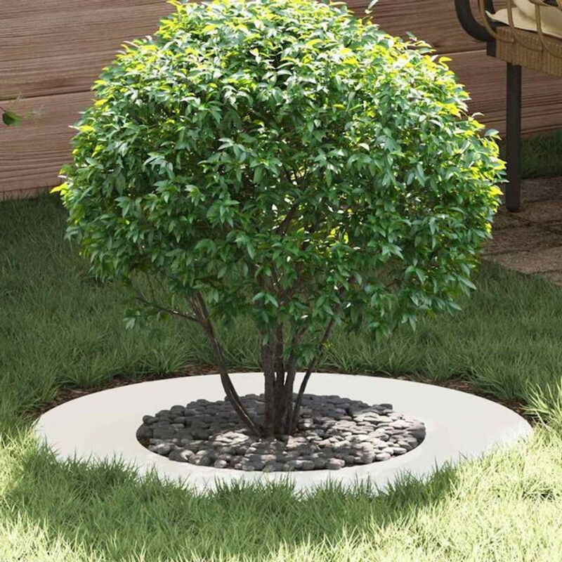 Vidaxl Set aus 5 flachen Baumringen aus Metall in Weiß, rund, Durchmesser: 40 cm und 70 cm - Bild 1
