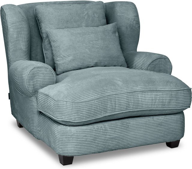 Loveseat SANSIBAR LIVING in Türkis mit Cord-Bezug und Armlehnen, B/T/H: 140 x 97 x 72 cm - Bild 1