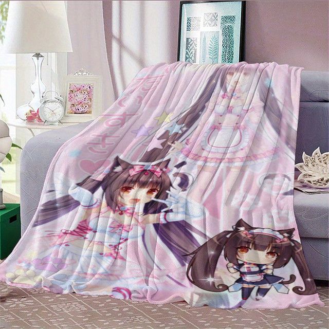 Nekopara Anime Winter-Flanellblanke in Pastellfarben - Bild 1