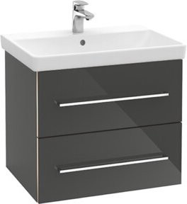 Villeroy & Boch Waschtischunterschrank Avento in Grau Hochglanz mit 2 Türen, B/H/T: 58 x 51,4 x 48,4 cm - Bild 1
