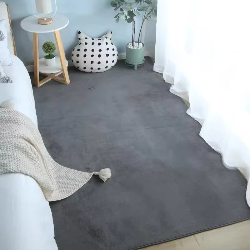 VIKAMA Korallen-Fleece-Teppich in Grau, rechteckiger Teppich für Wohnzimmer und Schlafzimmer - Bild 2