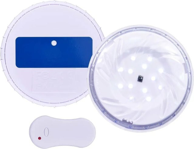 vidaXL Unterwasser-LED-Poollampe mit Fernbedienung, Weiß, dimmbar, IPX7, für Schwimmbad, Brunnen und Aquarien - Bild 1