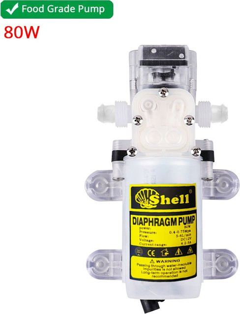 JABOBE Intelligente Mikropumpe für Lebensmittel, 12 V, 80 W, elektrische Membranpumpe mit automatischer Abschaltung aus Kunststoff für Weingetränke und Essig - Bild 1