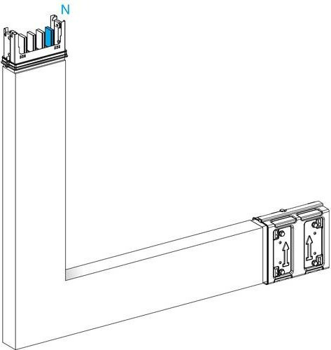 Schneider Electric KSC Winkelelement KSC400DLE4A, 400A, flach PE innen, Farbe Silber - Bild 1