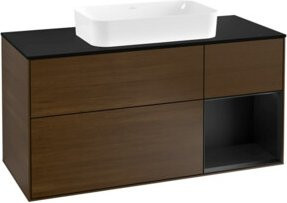 V&B Waschtischunterschrank Finion in Walnuss, Breite: 120 cm, Tiefe: 50,1 cm, Höhe: 50,1 cm - Bild 1