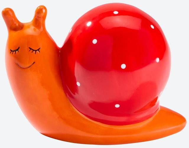 NKD Deko-Schnecke aus Keramik in Orange, B/T/H: 9,5 x 13,5 x 7,5 cm - Bild 1