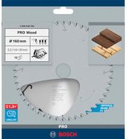 Bosch PRO Wood Kreissägeblatt Speedline aus Stahl, Farbe: Silber, Durchmesser: 160 mm, Bohrung: 20 mm, Zähne: 12 - Bild 2