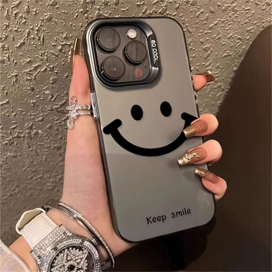 AKABEILA Luxus Keep Smile Handyhülle für iPhone 16 Pro Max, stoßfeste weiche TPU IMD Schutzhülle - Bild 2