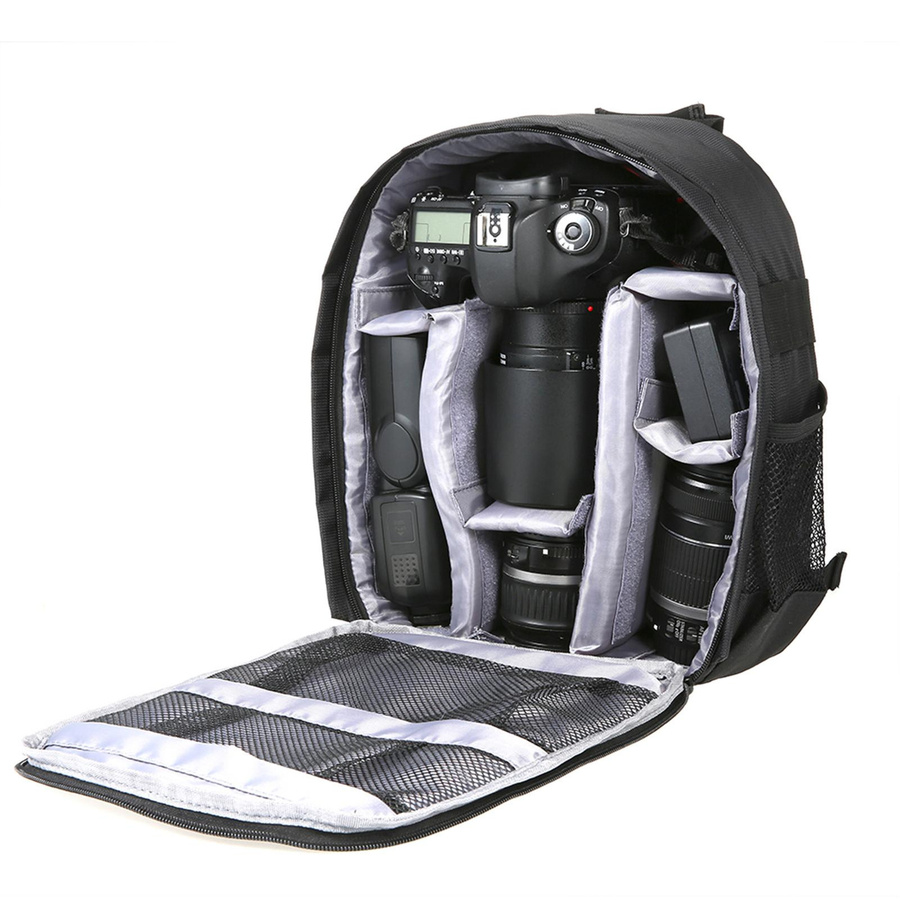 TOMTOP JMS Kamerarucksack für DSLR und Video Kamera, wasserabweisend und atmungsaktiv, grau - Bild 3