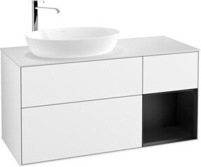 V&B Waschtischunterschrank Finion mit Wandbeleuchtung in Weiß lackiert, B/T/H: 120 x 50,1 x 60,3 cm - Bild 1